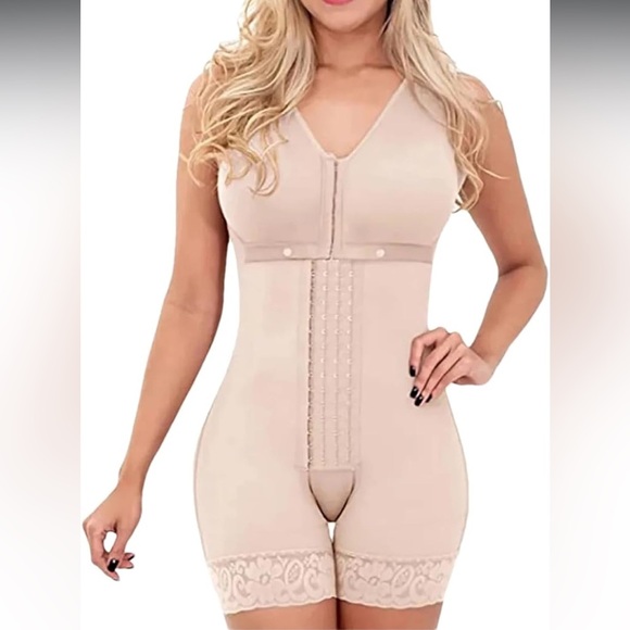 Shapes Secrets Body Shaper Tummy Control Bodysuit Beige 3X - Picture 1 of 16